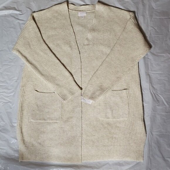 Auden Women's Open Front Sweater Robe with Pockets XL/XXL Oatmeal New - Picture 3 of 14